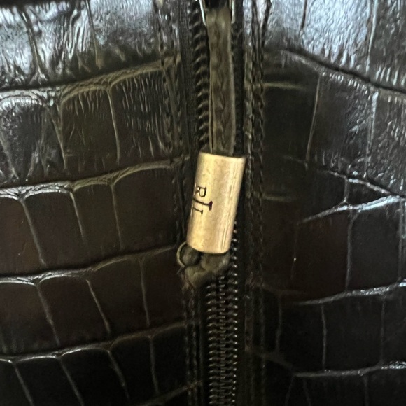 Ralph Lauren crocodile embossed black leather boots - Picture 12 of 14